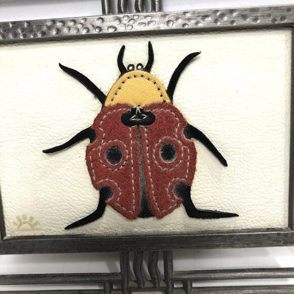 Ladybug Leather Art Frame By Dawn Mountain - Picture 2 of 6